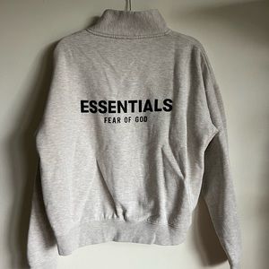 Essentials oatmeal quarter zip